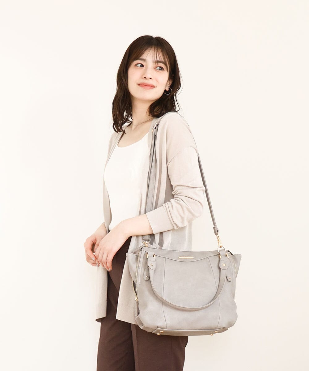 BPCGA36160 MK MICHEL KLEIN BAG(MK ミッシェルクラン バッグ) [2WAY]サイドファスナーデザイントートバッグ ベージュ