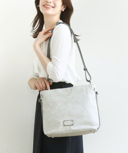BPCGA39150 MK MICHEL KLEIN BAG [2WAY]メタルタグアクセントトートバッグ