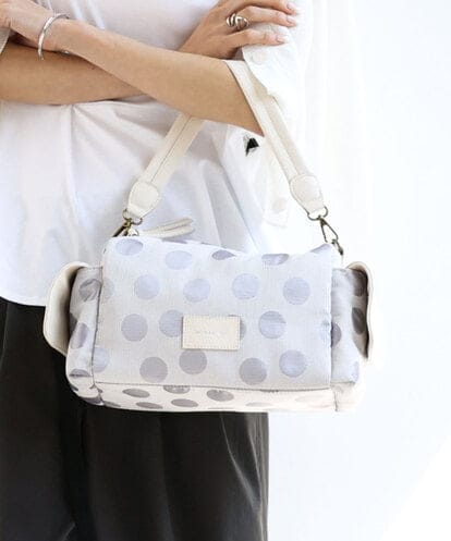 BPCGA41160 MK MICHEL KLEIN BAG [2WAY]ドット柄モダンワイドバッグ