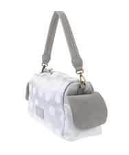 BPCGA41160 MK MICHEL KLEIN BAG(MK ミッシェルクラン バッグ) [2WAY]ドット柄モダンワイドバッグ グレー