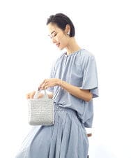 BPCGA44110 MK MICHEL KLEIN BAG(MK ミッシェルクラン バッグ) [2WAY]メタリックメッシュコンパクトバッグ シルバー