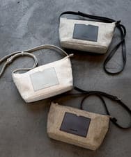 BPCGA52120 MK MICHEL KLEIN BAG(MK ミッシェルクラン バッグ) リネン混ジョイントデザインショルダーバッグ ブラウン