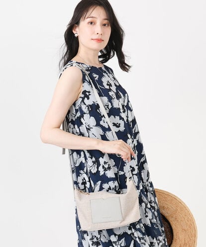 BPCGA52120 MK MICHEL KLEIN BAG リネン混ジョイントデザインショルダーバッグ