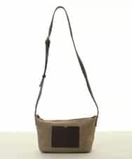 BPCGA52120 MK MICHEL KLEIN BAG(MK ミッシェルクラン バッグ) リネン混ジョイントデザインショルダーバッグ ブラウン