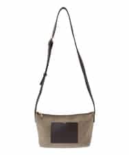 BPCGA52120 MK MICHEL KLEIN BAG(MK ミッシェルクラン バッグ) リネン混ジョイントデザインショルダーバッグ ブラウン