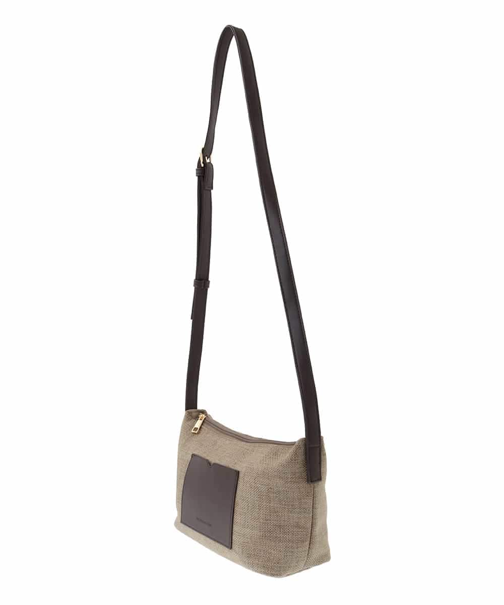 BPCGA52120 MK MICHEL KLEIN BAG(MK ミッシェルクラン バッグ) リネン混ジョイントデザインショルダーバッグ ブラウン