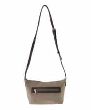 BPCGA52120 MK MICHEL KLEIN BAG(MK ミッシェルクラン バッグ) リネン混ジョイントデザインショルダーバッグ ブラウン