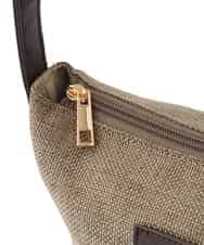 BPCGA52120 MK MICHEL KLEIN BAG(MK ミッシェルクラン バッグ) リネン混ジョイントデザインショルダーバッグ ブラウン