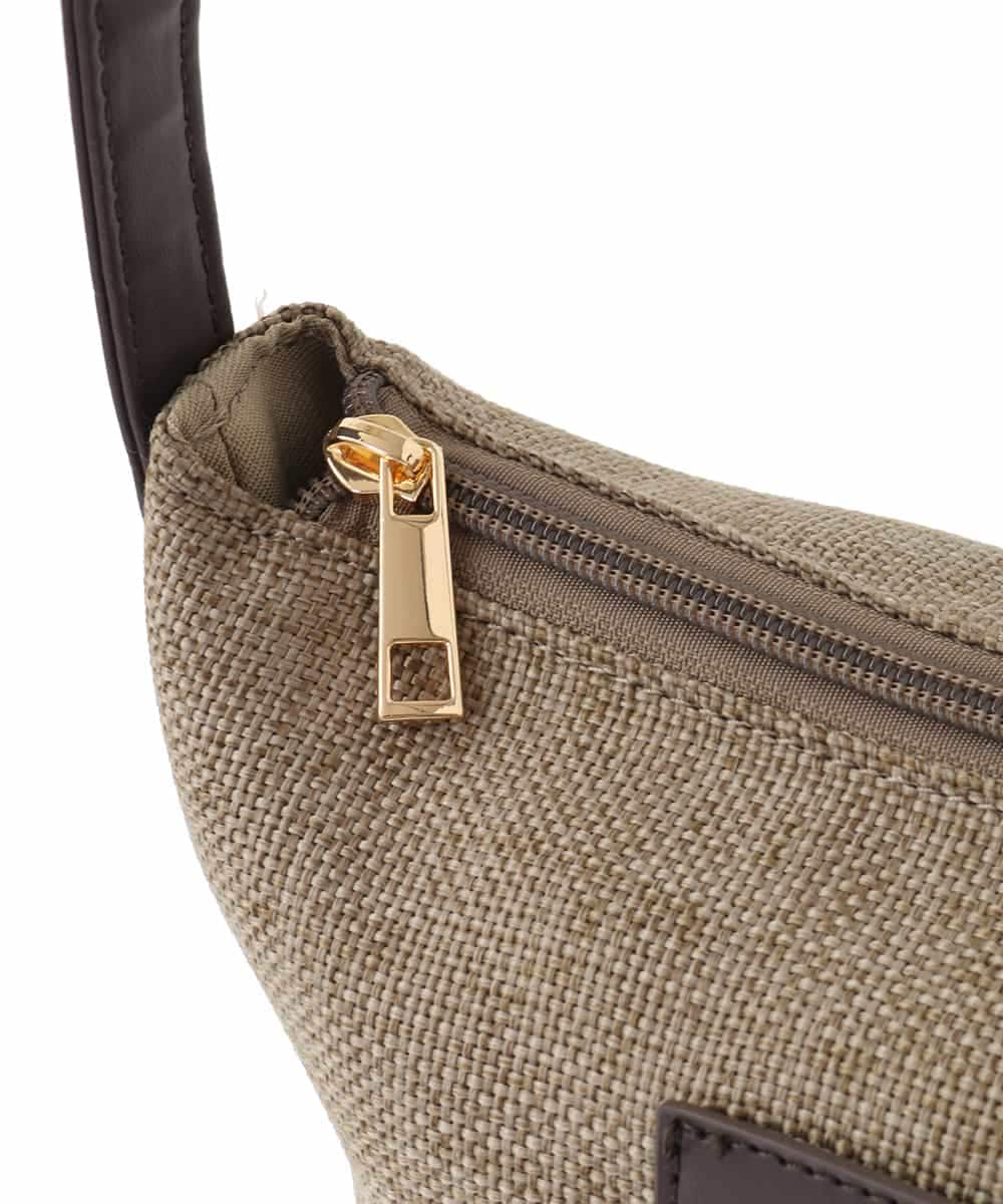 BPCGA52120 MK MICHEL KLEIN BAG(MK ミッシェルクラン バッグ) リネン混ジョイントデザインショルダーバッグ ブラウン