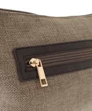 BPCGA52120 MK MICHEL KLEIN BAG(MK ミッシェルクラン バッグ) リネン混ジョイントデザインショルダーバッグ ブラウン