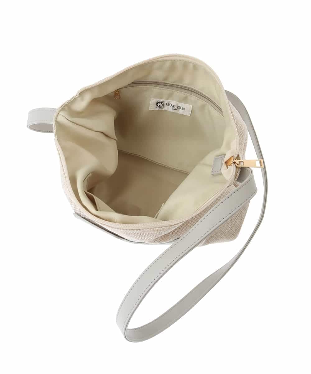 BPCGA52120 MK MICHEL KLEIN BAG(MK ミッシェルクラン バッグ) リネン混ジョイントデザインショルダーバッグ ブラウン