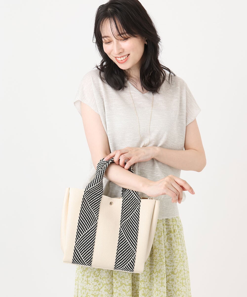 BPCGA54150 MK MICHEL KLEIN BAG [2WAY/インナーバッグ付き]ラメアクセントメッシュ風デザイントート