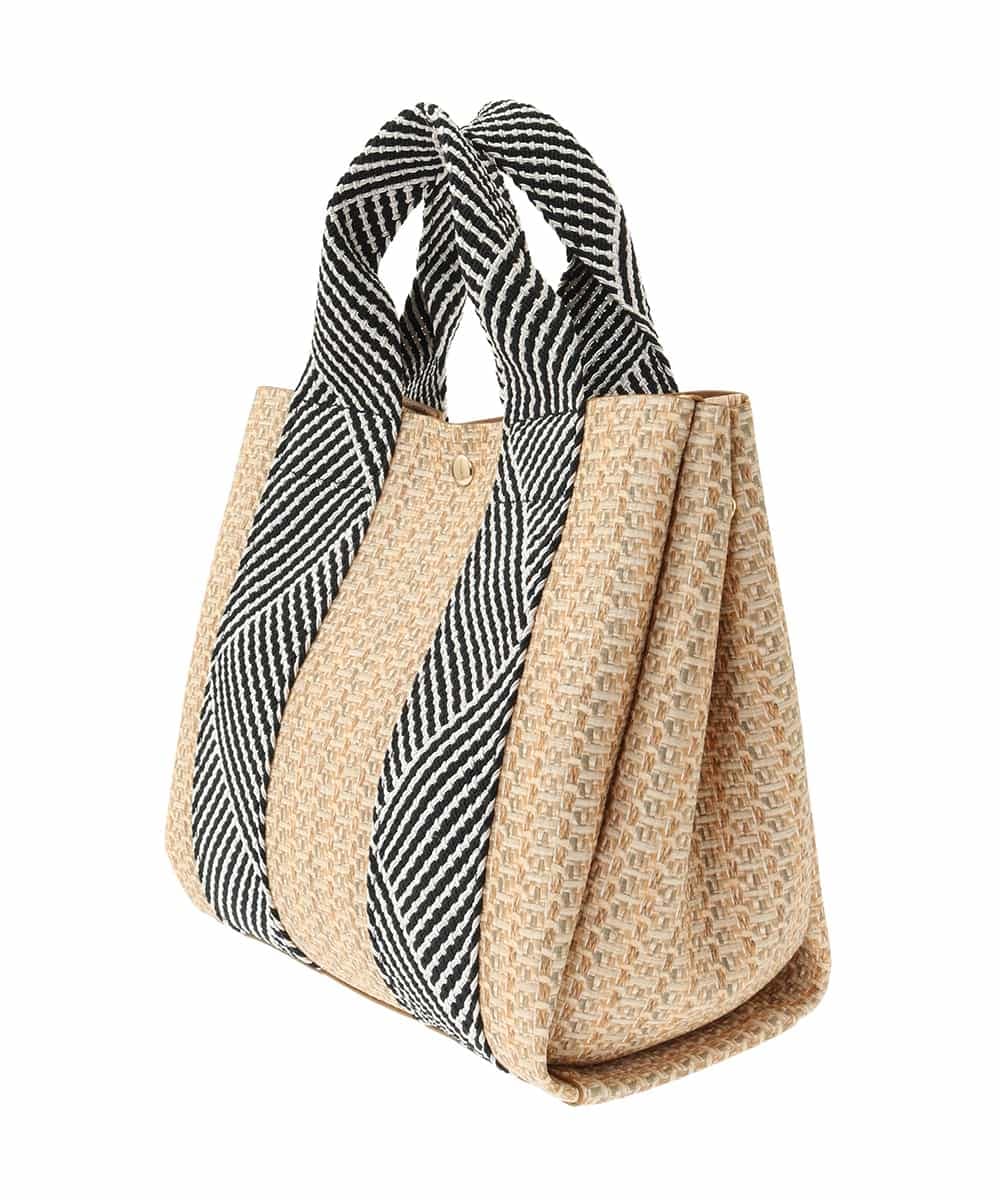 BPCGA54150 MK MICHEL KLEIN BAG(MK ミッシェルクラン バッグ) [2WAY/インナーバッグ付き]ラメアクセントメッシュ風デザイントート ベージュ