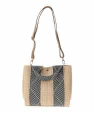 BPCGA54150 MK MICHEL KLEIN BAG(MK ミッシェルクラン バッグ) [2WAY/インナーバッグ付き]ラメアクセントメッシュ風デザイントート ベージュ