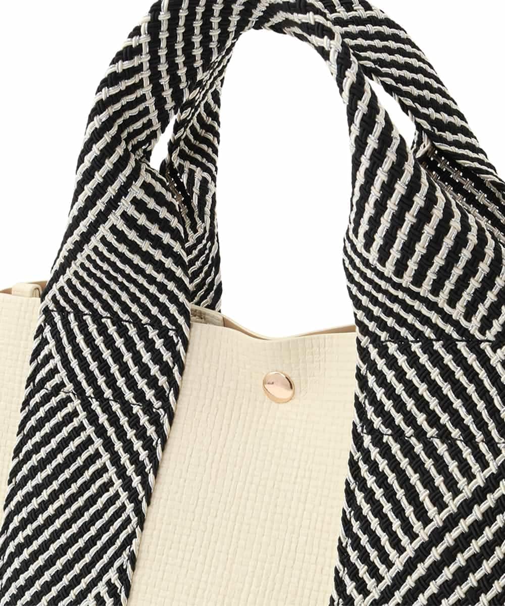 BPCGA54150 MK MICHEL KLEIN BAG(MK ミッシェルクラン バッグ) [2WAY/インナーバッグ付き]ラメアクセントメッシュ風デザイントート ベージュ