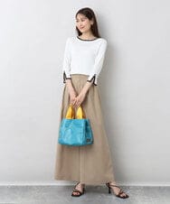 BPCGA61150 MK MICHEL KLEIN BAG(MK ミッシェルクラン バッグ) [2WAY]バイカラーコーティングキャンバストート ターコイズブルー×イエロー