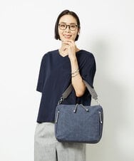 BPCGA63140 MK MICHEL KLEIN BAG(MK ミッシェルクラン バッグ) [2WAY]パンチングハンドルサイドファスナーバッグ ネイビー