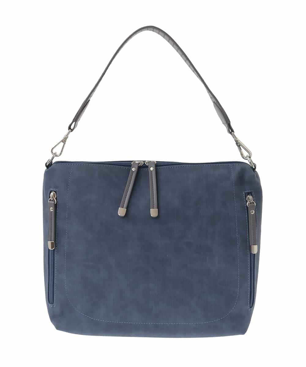 BPCGA63140 MK MICHEL KLEIN BAG(MK ミッシェルクラン バッグ) [2WAY]パンチングハンドルサイドファスナーバッグ ネイビー