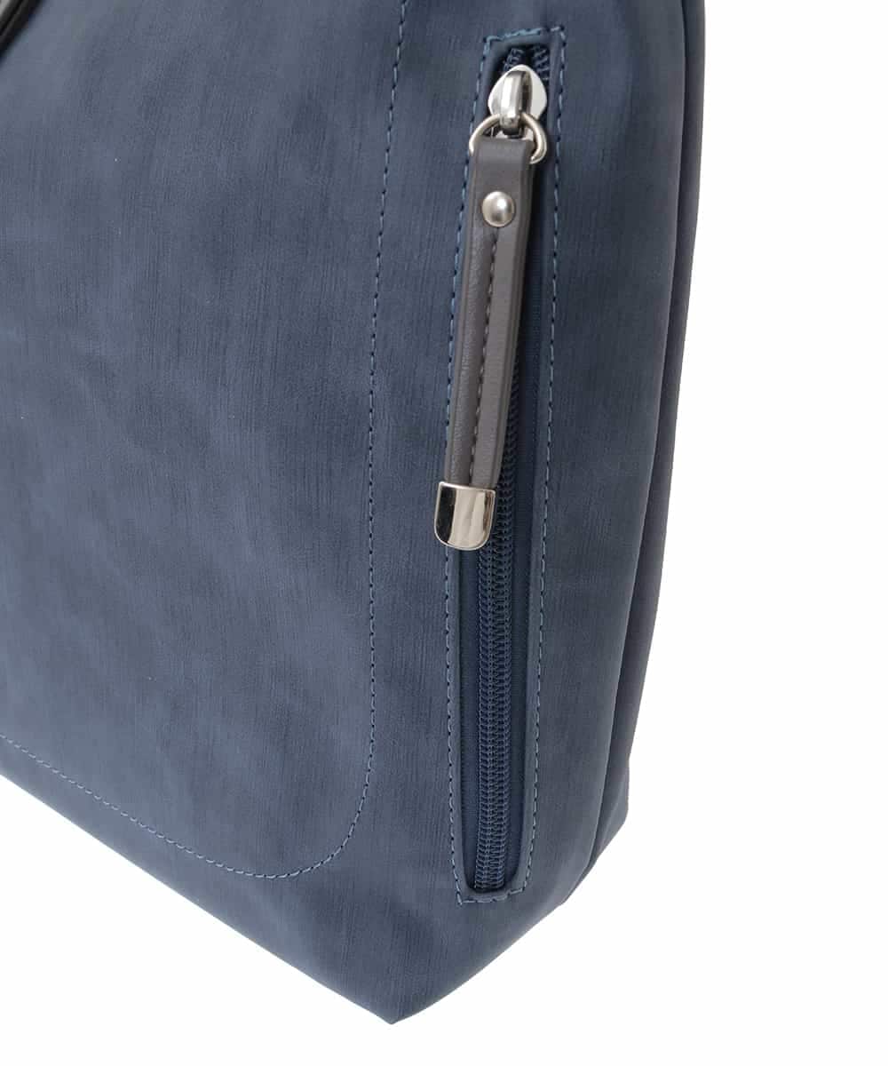 BPCGA63140 MK MICHEL KLEIN BAG(MK ミッシェルクラン バッグ) [2WAY]パンチングハンドルサイドファスナーバッグ ネイビー