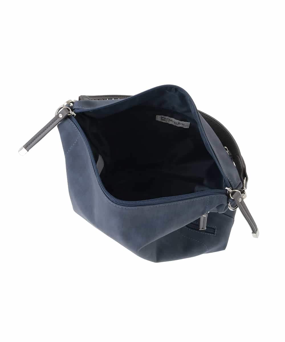 BPCGA63140 MK MICHEL KLEIN BAG(MK ミッシェルクラン バッグ) [2WAY]パンチングハンドルサイドファスナーバッグ ネイビー