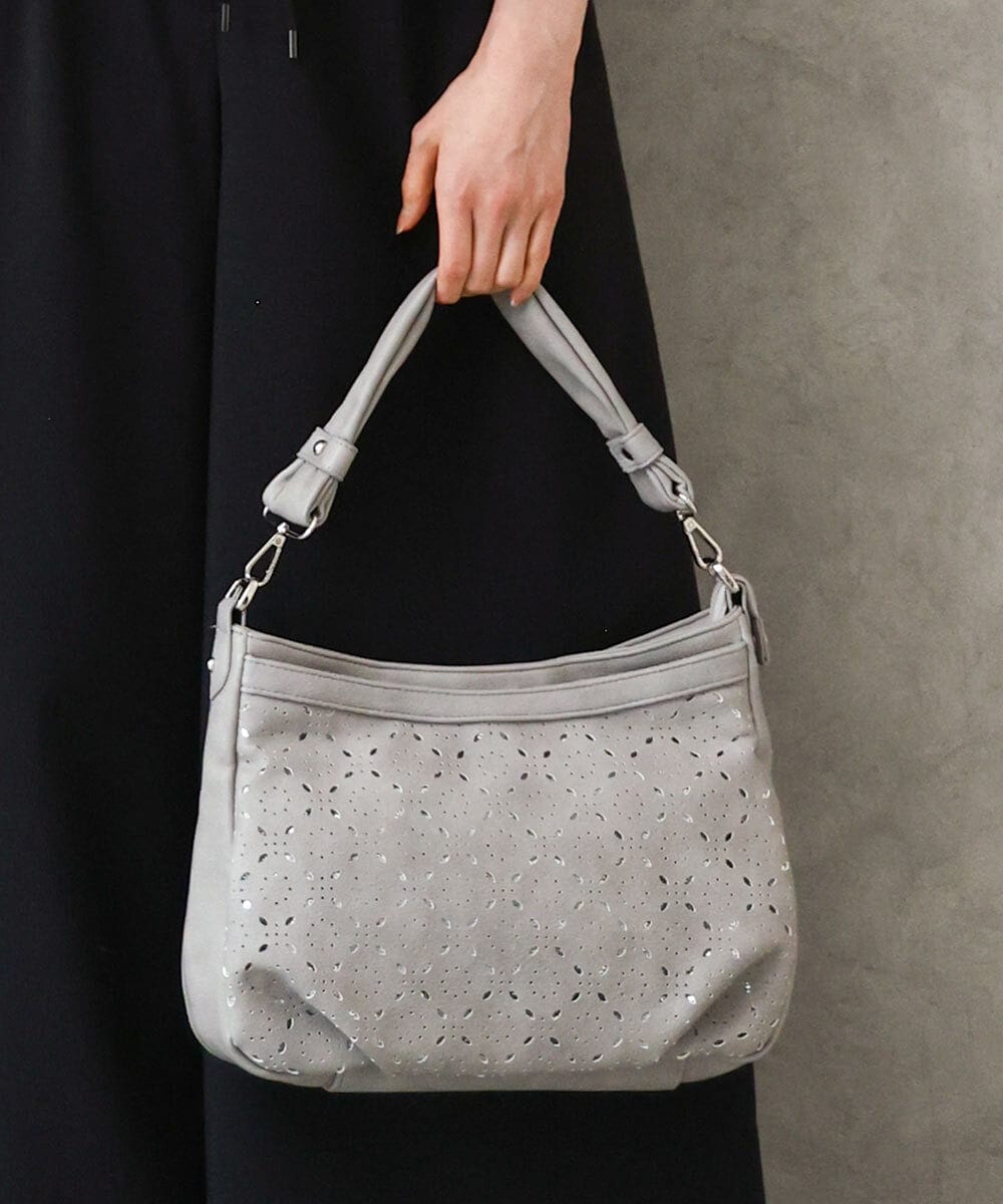 BPCGD30150 MK MICHEL KLEIN BAG(MK ミッシェルクラン バッグ) [2WAY]パンチングレイヤーデザインバッグ ライトグレー