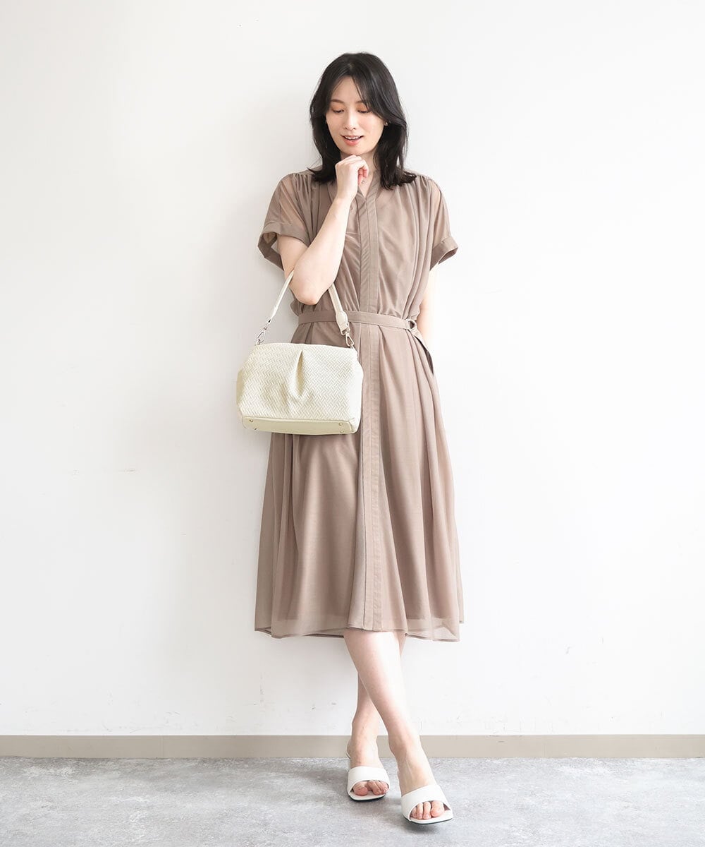 BPCGD31160 MK MICHEL KLEIN BAG(MK ミッシェルクラン バッグ) [2WAY]編み柄デザインワンハンドルバッグ ブラウン