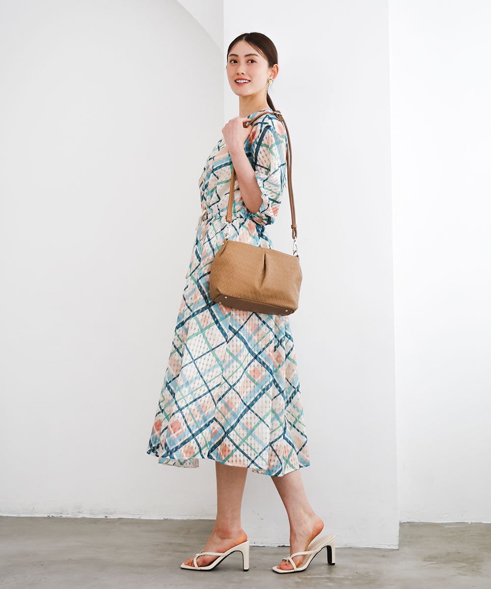 BPCGD31160 MK MICHEL KLEIN BAG(MK ミッシェルクラン バッグ) [2WAY]編み柄デザインワンハンドルバッグ ブラウン