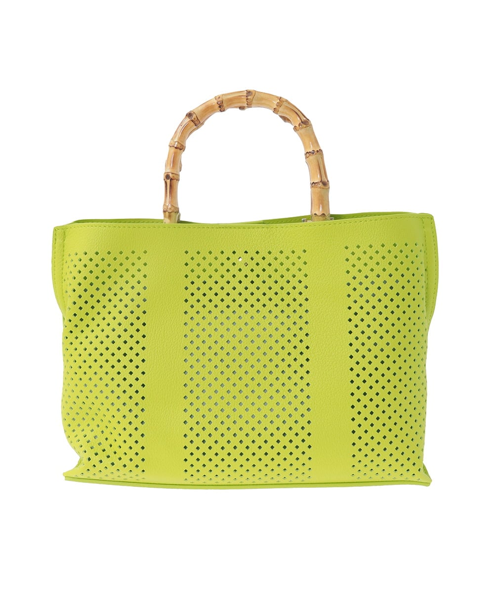 BPCGD34160 MK MICHEL KLEIN BAG(MK ミッシェルクラン バッグ) [2WAY]バンブーハンドルパンチングバッグ グレー