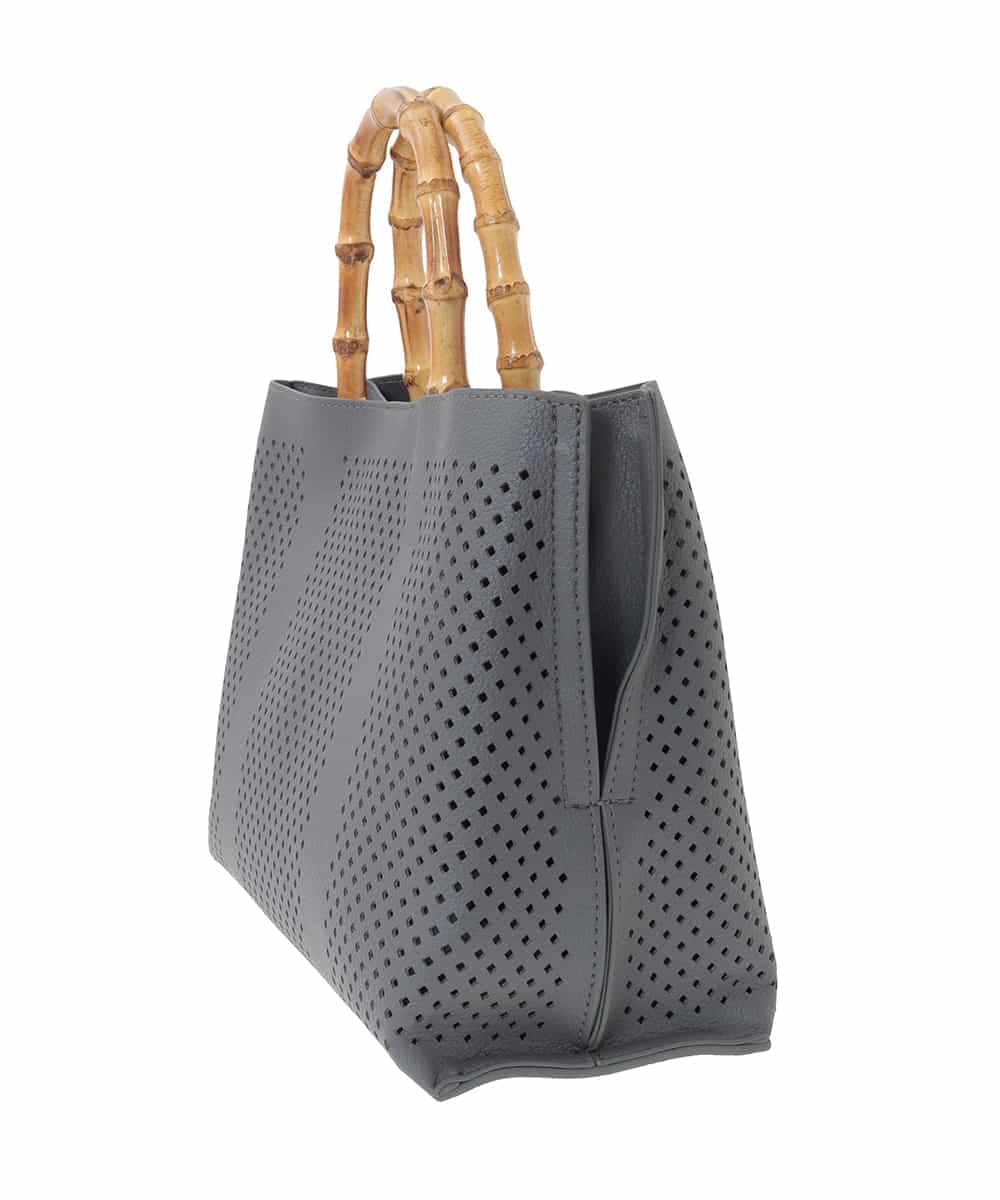 BPCGD34160 MK MICHEL KLEIN BAG(MK ミッシェルクラン バッグ) [2WAY]バンブーハンドルパンチングバッグ グレー