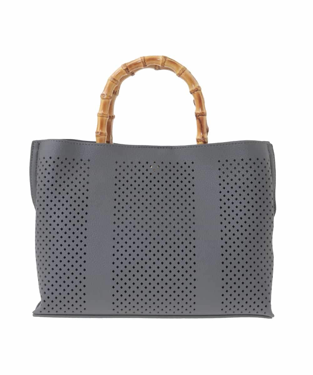 BPCGD34160 MK MICHEL KLEIN BAG(MK ミッシェルクラン バッグ) [2WAY]バンブーハンドルパンチングバッグ グレー