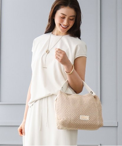 BPCGD41160 MK MICHEL KLEIN BAG [2WAY]サイドファスナーコンパクトメッシュトートバッグ