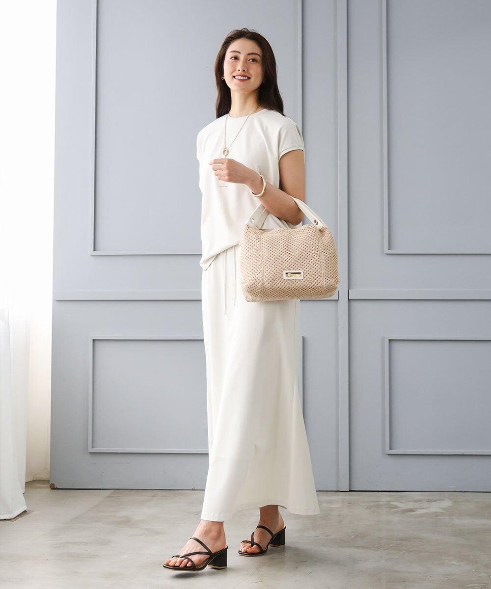 BPCGD41160 MK MICHEL KLEIN BAG(MK ミッシェルクラン バッグ) [2WAY]サイドファスナーコンパクトメッシュトートバッグ ブラック