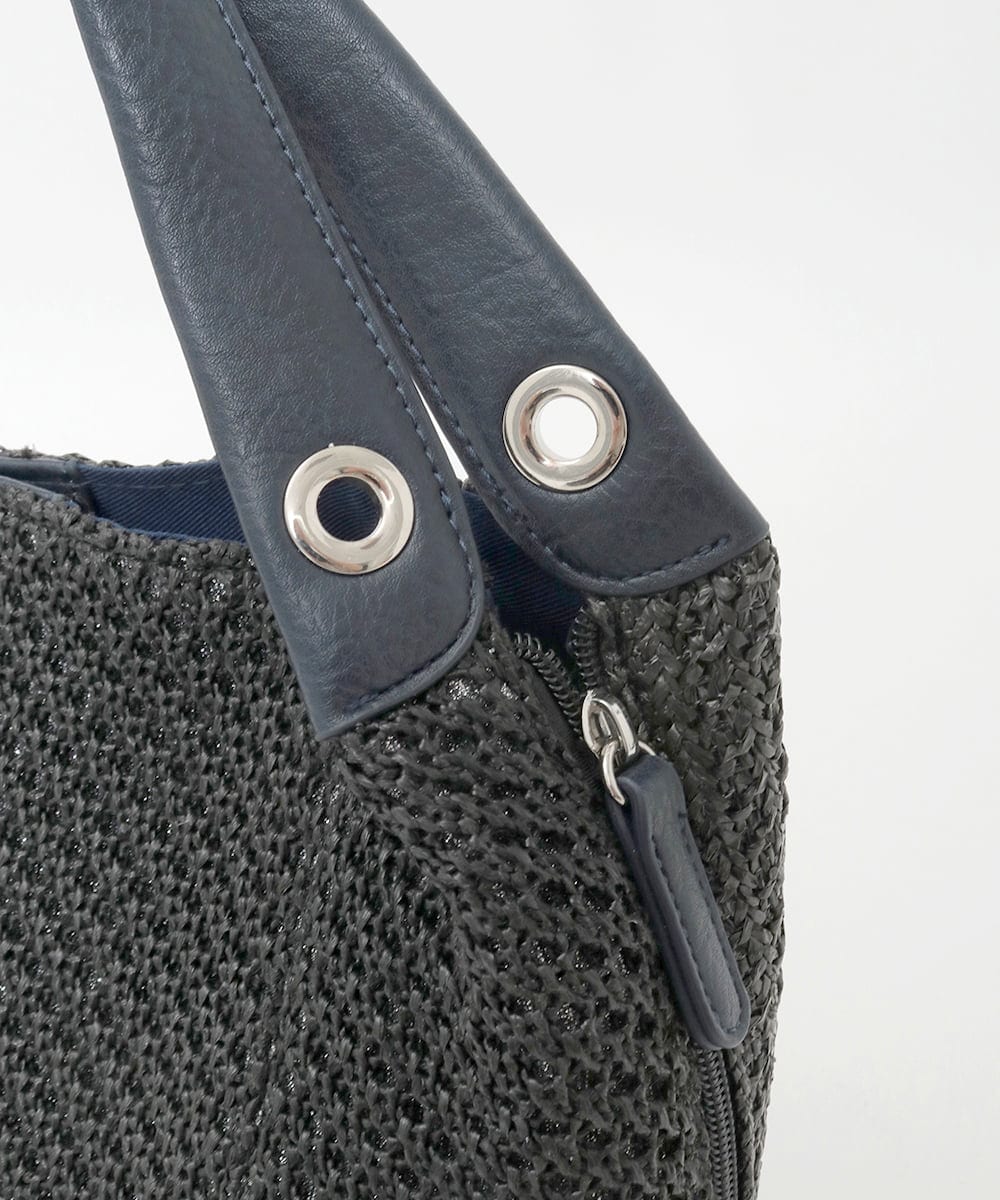 BPCGD41160 MK MICHEL KLEIN BAG(MK ミッシェルクラン バッグ) [2WAY]サイドファスナーコンパクトメッシュトートバッグ ブラック