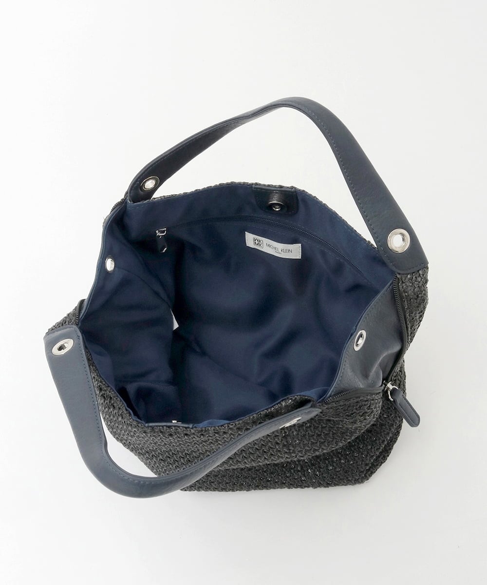 BPCGD41160 MK MICHEL KLEIN BAG(MK ミッシェルクラン バッグ) [2WAY]サイドファスナーコンパクトメッシュトートバッグ ブラック