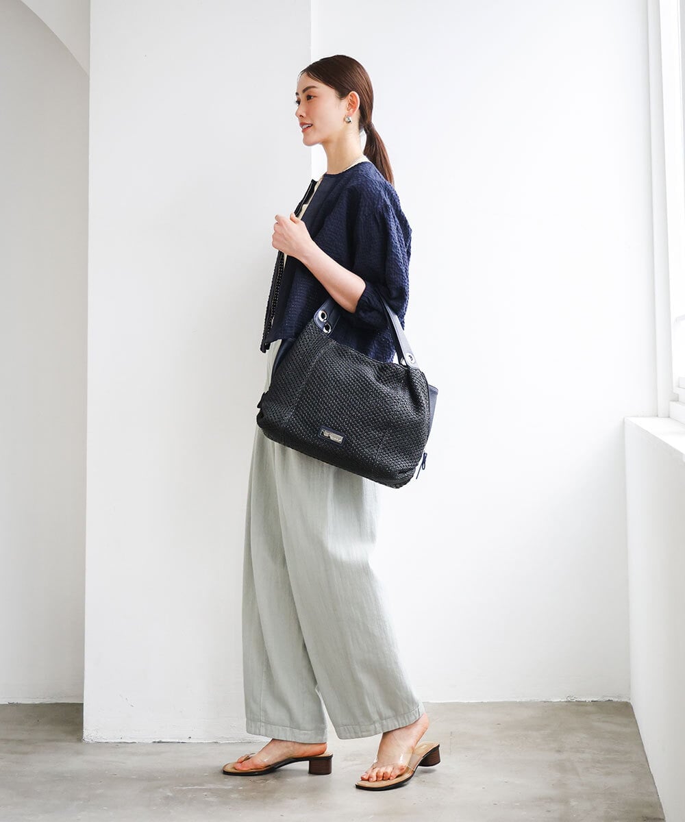 BPCGD42170 MK MICHEL KLEIN BAG(MK ミッシェルクラン バッグ) サイドファスナーメッシュデザイントートバッグ ベージュ