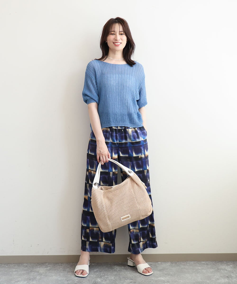 BPCGD42170 MK MICHEL KLEIN BAG(MK ミッシェルクラン バッグ) サイドファスナーメッシュデザイントートバッグ ベージュ