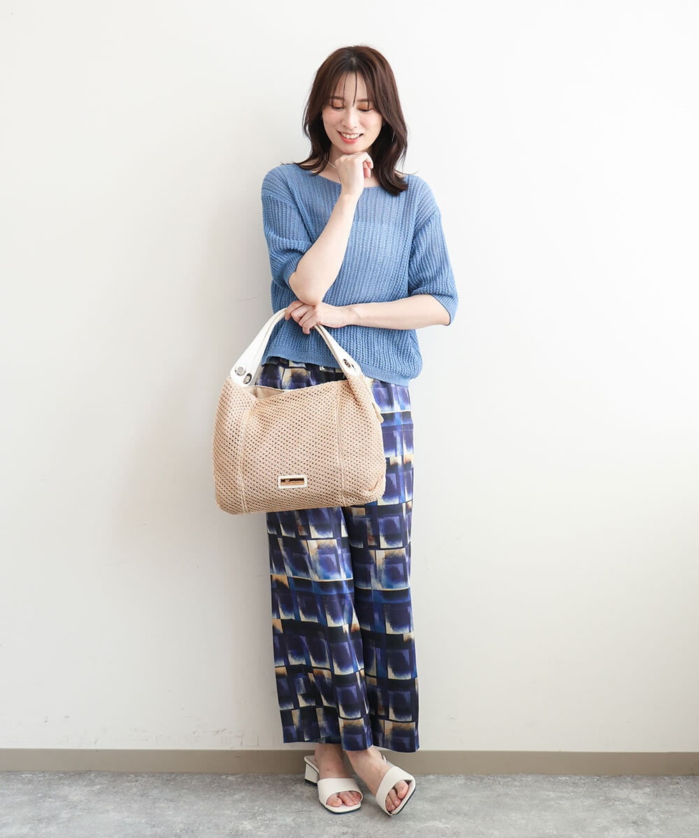 BPCGD42170 MK MICHEL KLEIN BAG(MK ミッシェルクラン バッグ) サイドファスナーメッシュデザイントートバッグ ベージュ