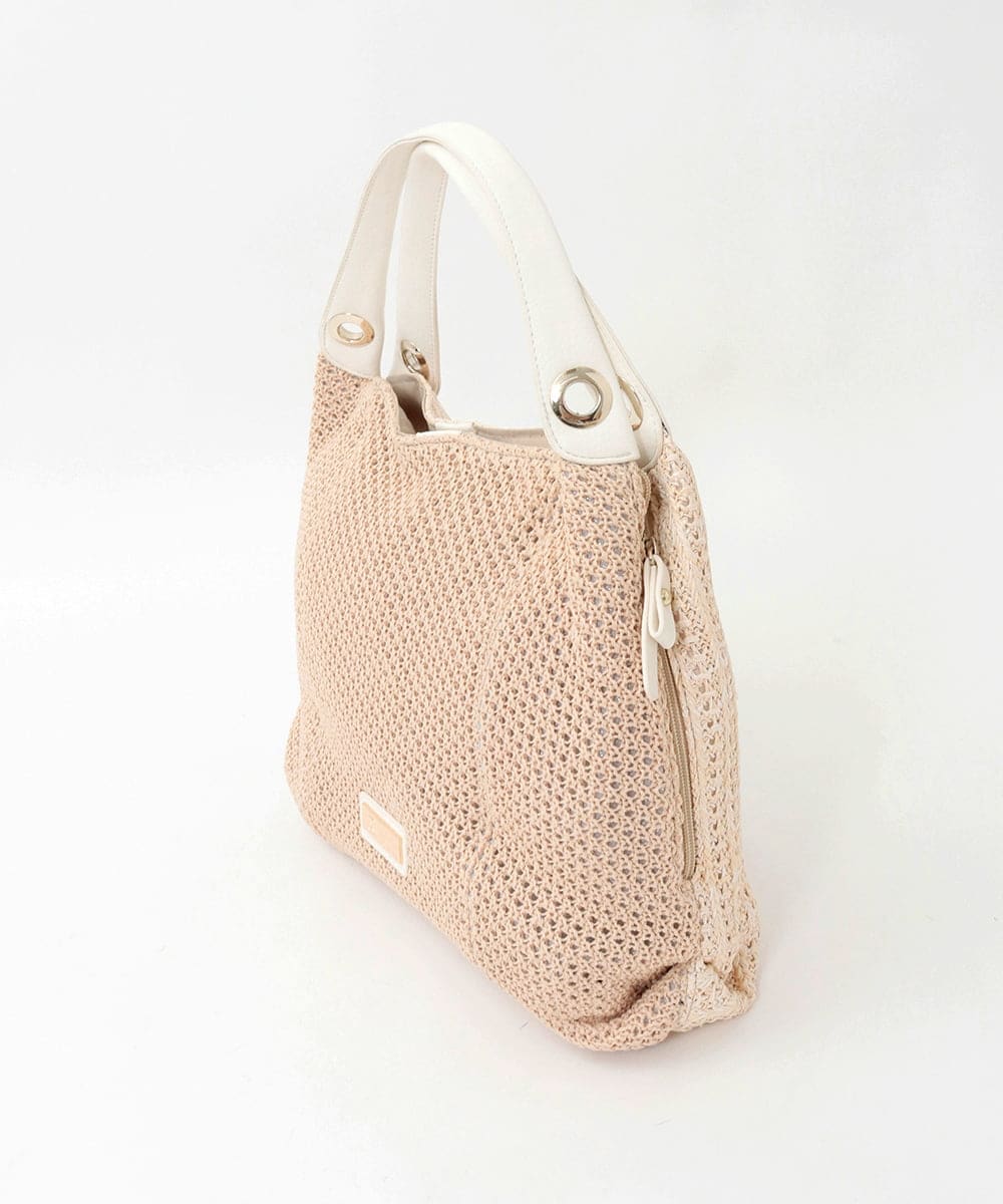 BPCGD42170 MK MICHEL KLEIN BAG(MK ミッシェルクラン バッグ) サイドファスナーメッシュデザイントートバッグ ベージュ