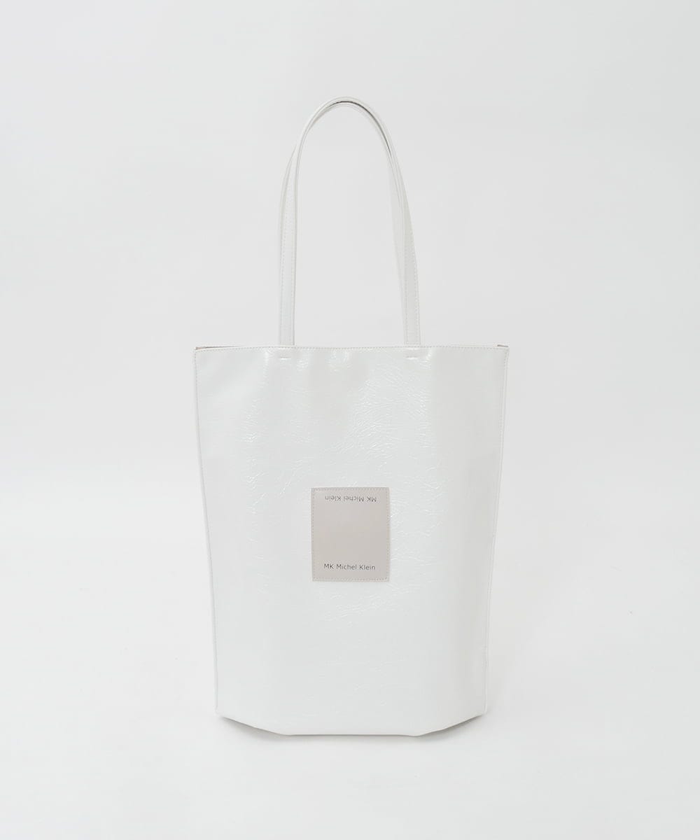 BPCGD43130 MK MICHEL KLEIN BAG(MK ミッシェルクラン バッグ) [軽量/A4収納可]合成皮革シンプルロゴトートバッグ ガンメタ