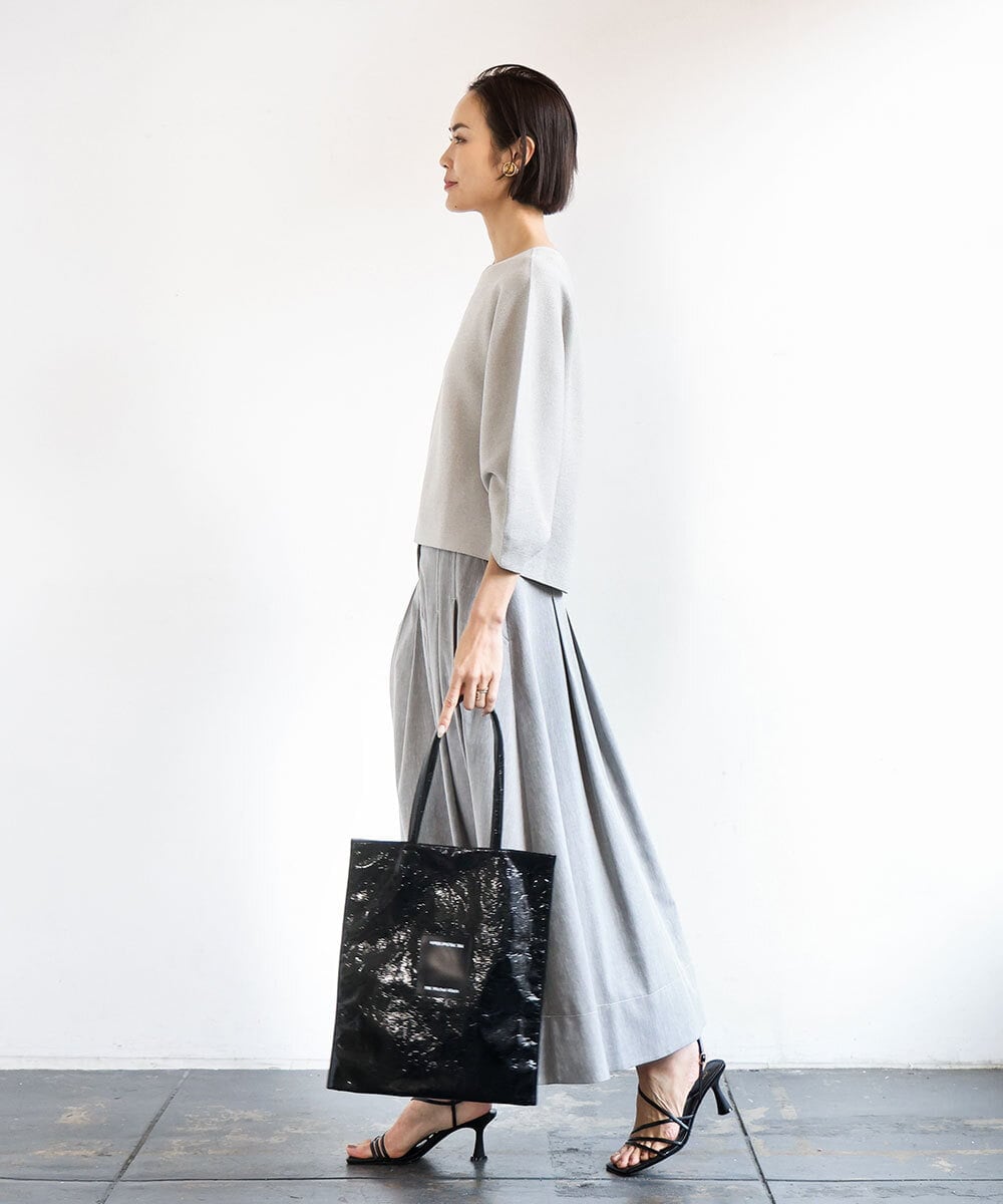 BPCGD43130 MK MICHEL KLEIN BAG(MK ミッシェルクラン バッグ) [軽量/A4収納可]合成皮革シンプルロゴトートバッグ ガンメタ