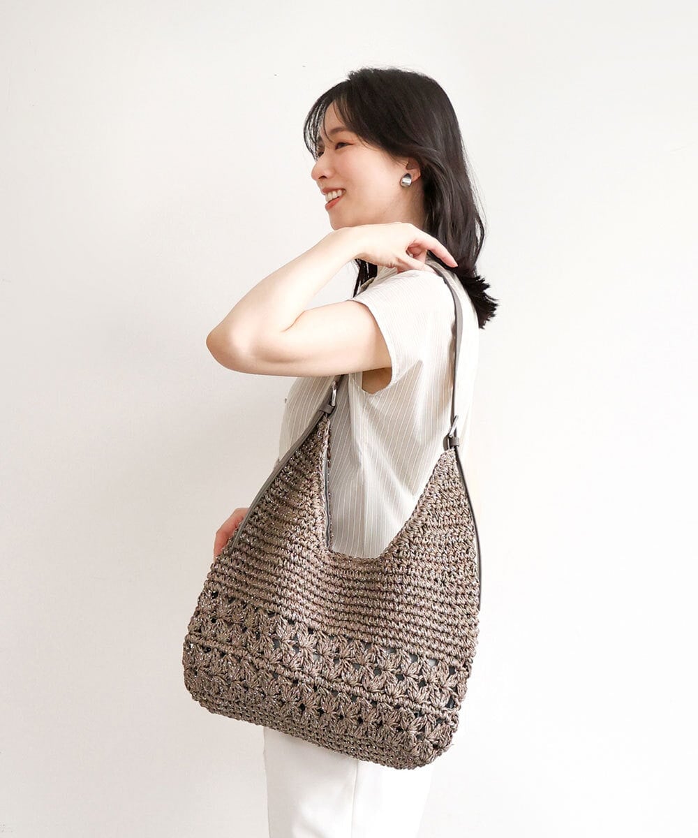 BPCGD51150 MK MICHEL KLEIN BAG(MK ミッシェルクラン バッグ) ワンハンドルメッシュペーパーバッグ グレー