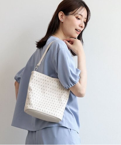 BPCGD52140 MK MICHEL KLEIN BAG [2WAY/軽量]スタッズワンハンドルバッグ