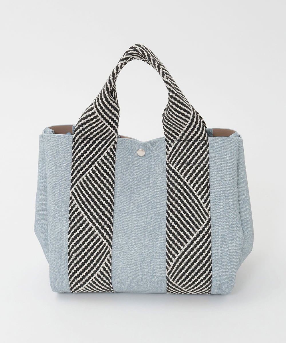 BPCGD53150 MK MICHEL KLEIN BAG(MK ミッシェルクラン バッグ) [2WAY/インバッグ付き]ヘリンボーンハンドルミニトートバッグ ライトブルー