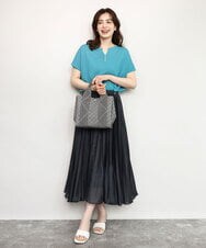 BPCGD53150 MK MICHEL KLEIN BAG(MK ミッシェルクラン バッグ) [2WAY/インバッグ付き]ヘリンボーンハンドルミニトートバッグ ネイビー