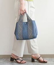 BPCGD53150 MK MICHEL KLEIN BAG(MK ミッシェルクラン バッグ) [2WAY/インバッグ付き]ヘリンボーンハンドルミニトートバッグ ネイビー