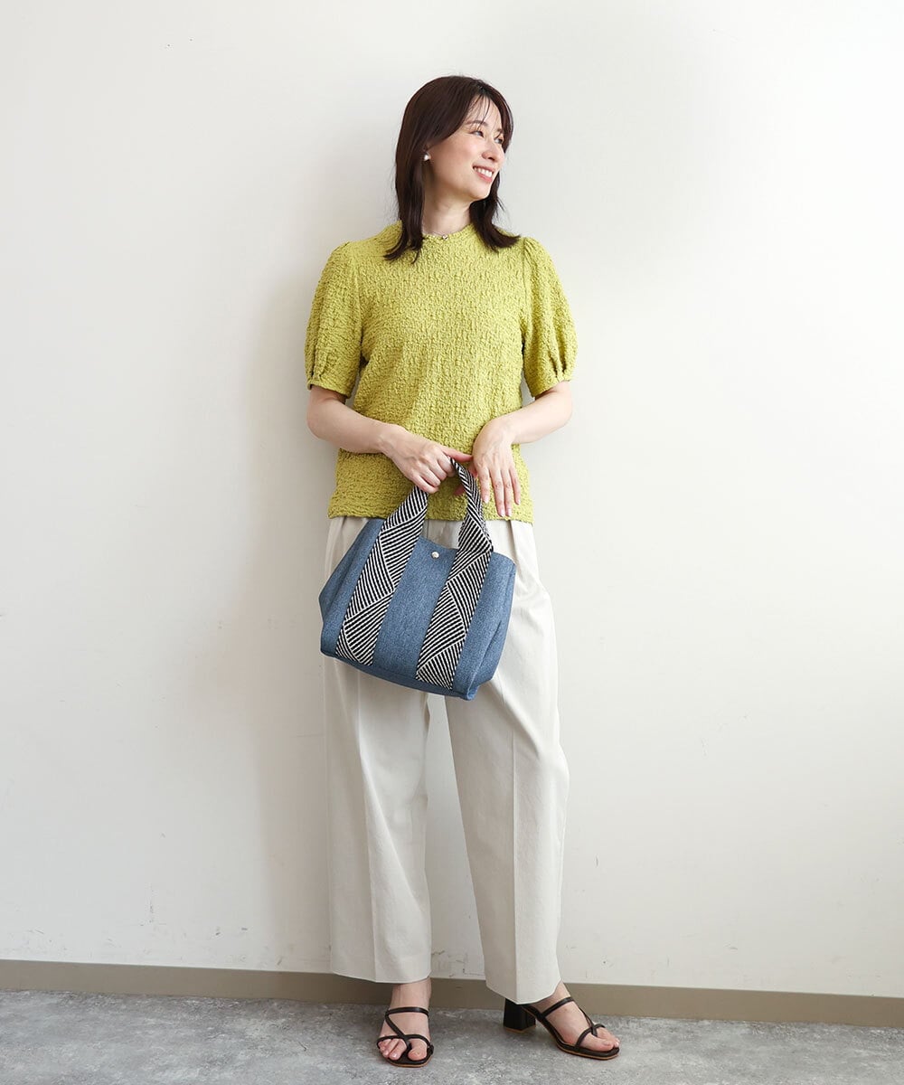 BPCGD53150 MK MICHEL KLEIN BAG(MK ミッシェルクラン バッグ) [2WAY/インバッグ付き]ヘリンボーンハンドルミニトートバッグ ネイビー