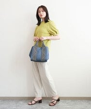 BPCGD53150 MK MICHEL KLEIN BAG(MK ミッシェルクラン バッグ) [2WAY/インバッグ付き]ヘリンボーンハンドルミニトートバッグ ネイビー