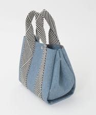 BPCGD53150 MK MICHEL KLEIN BAG(MK ミッシェルクラン バッグ) [2WAY/インバッグ付き]ヘリンボーンハンドルミニトートバッグ ネイビー