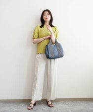 BPCGD53150 MK MICHEL KLEIN BAG(MK ミッシェルクラン バッグ) [2WAY/インバッグ付き]ヘリンボーンハンドルミニトートバッグ ネイビー