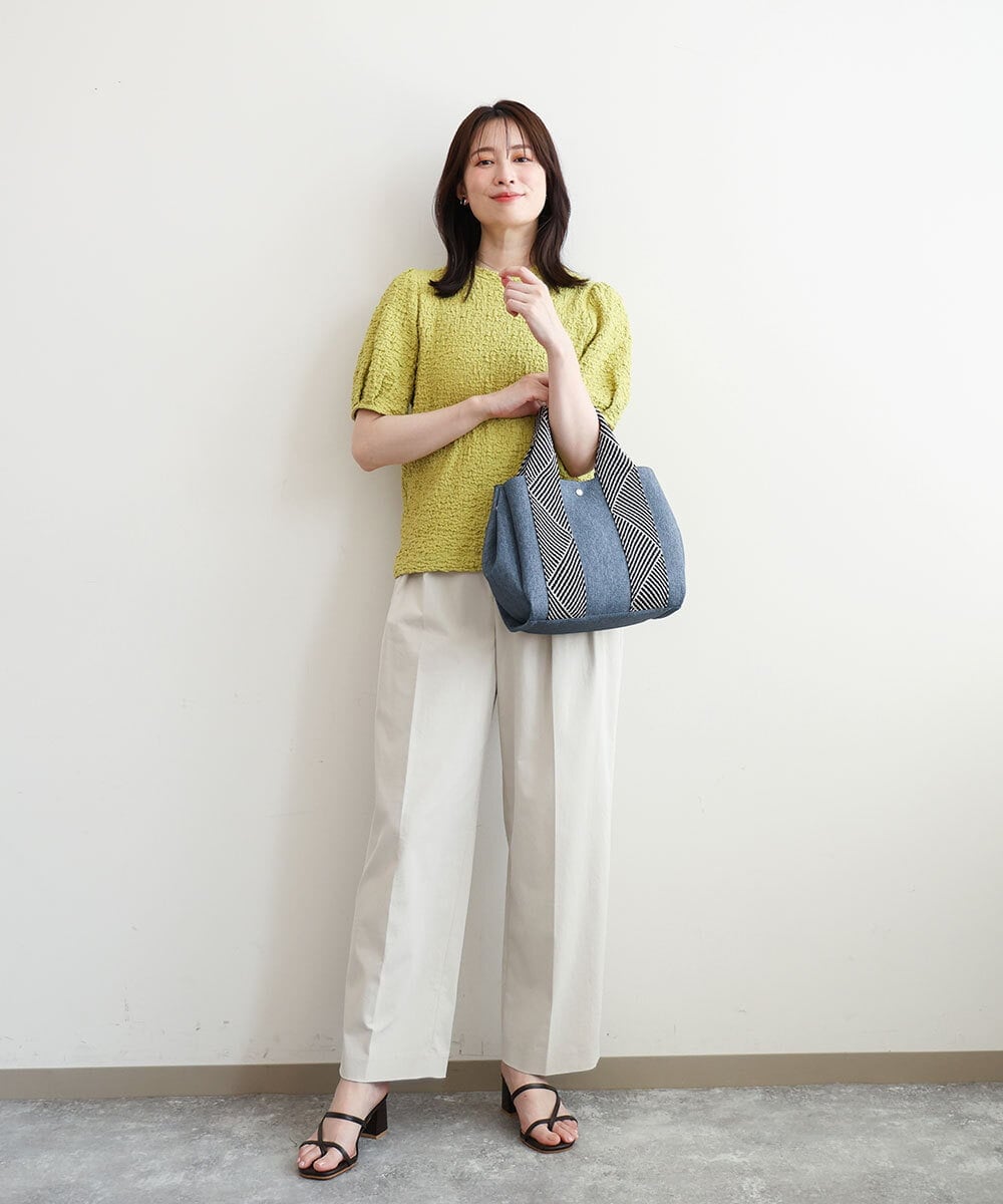 BPCGD53150 MK MICHEL KLEIN BAG(MK ミッシェルクラン バッグ) [2WAY/インバッグ付き]ヘリンボーンハンドルミニトートバッグ ネイビー